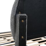 thumbnail of Polsterbett 140x200 cm aus Teddy-Samt mit verstellbarem Kopfteil und Lattenrost–Elegantes Design in Grau