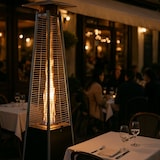 thumbnail of Fogão a gás para exterior Piramide com rodas 12,5 kW Aquecedor para bares e restaurantes Termopatio em aço arranque por impulso 196 cm Preto