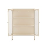 thumbnail of Modern 2-deurs dressoir 80 cm in metaal en ecru glas