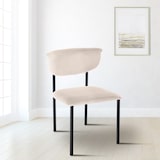 thumbnail of Lot de 2 chaises de salle à manger Gambell en velours Crème