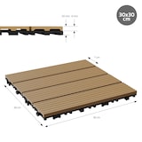 thumbnail of ECD Germany – WPC Terrassenfliesen – 30x30 cm Teak 4m² | geriffelt, Holzoptik, Klicksystem mit Drainage