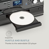 thumbnail of Oakland DAB Retro-Stereoanlage DAB+/FM BT-Funktion Vinyl CD Kassette Schwarzes Holz