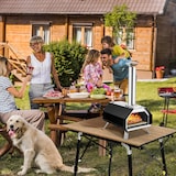 thumbnail of COSTWAY Horno de pizza para exteriores, horno de pizza portátil de acero inoxidable con piedra para pizza y pala para pizza