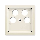 thumbnail of Zentralplatte, Sat/TV/Radio, elfenbein-weiß, glänzend, Befestigung mit Schraube, ohne Beschriftungsfeld