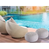 thumbnail of Pouf Outdoor ø 55 o. 45cm Bodenkissen Sitzpouf Hocker wetterfest pflegeleicht & nachhaltig : ø 45 cm grau - silbergrau