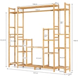 thumbnail of Estantería de bambú COSTWAY, estantería de pie con 9 niveles, separador de ambientes, estantería para flores con marco colgante