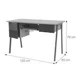 thumbnail of Escritorio HWC-O40, escritorio de oficina escritorio de ordenador, MDF metal melamina 78x120x60cm ~ aspecto nogal