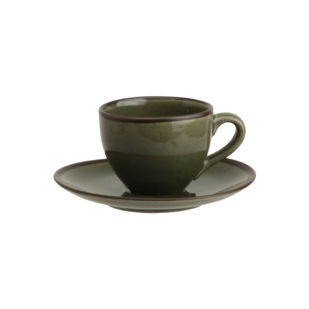 Avet Juego de 6 tazas de café con plato de 110ml, MWEMPURIES-41.