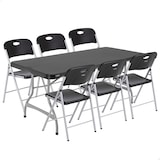 thumbnail of Pack mesa plegable 182x76 cm + 6 sillas plegables negro Lifetime