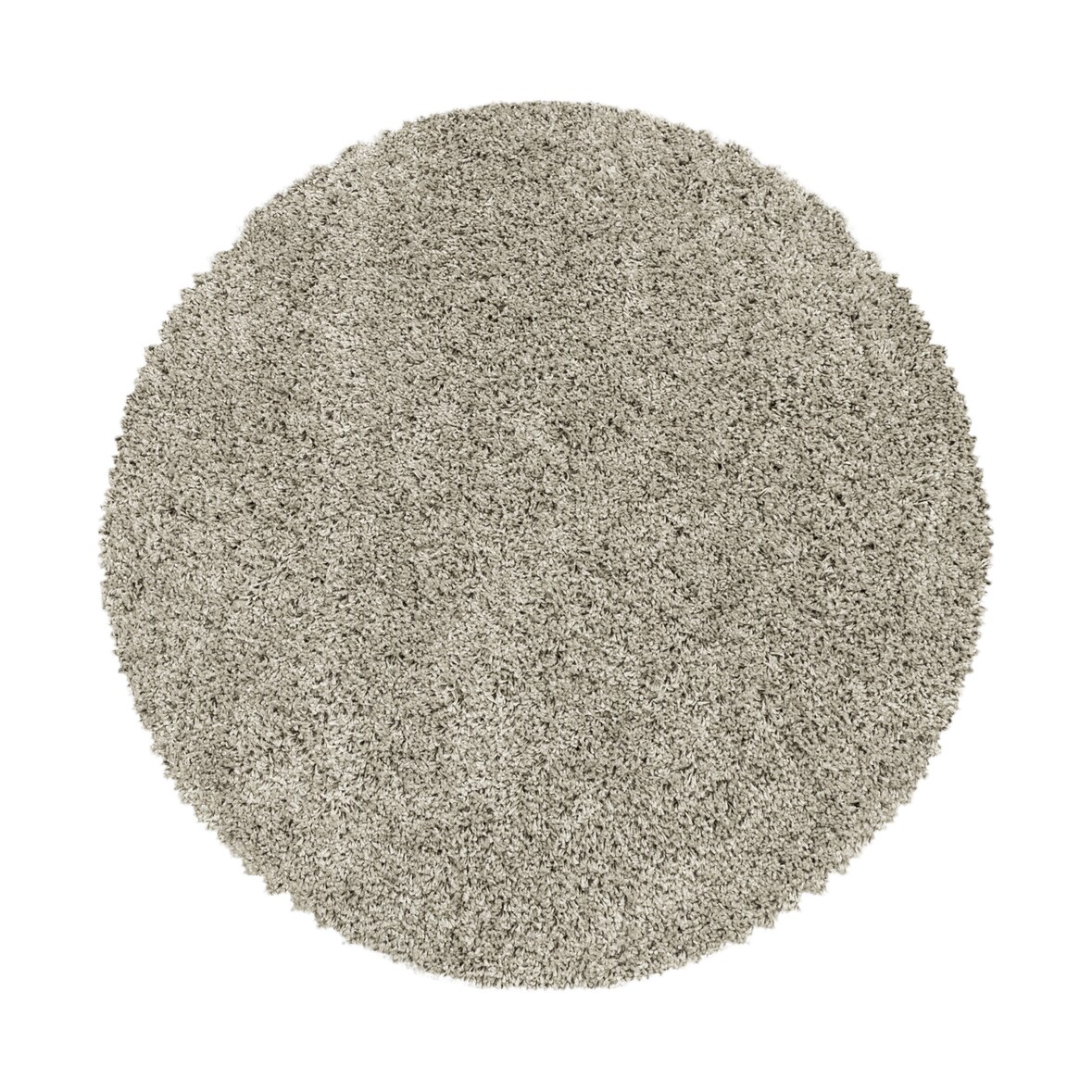Teppich Schlafzimmer Hochflor Unifarben Samtweich Waschbar Strapazierfähig Wohnzimmer Rund Natur 80x80 cm – SPREE von Kadima Design