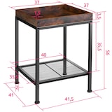 thumbnail of tectake Table d’appoint ROCHESTER 41,5x41x56cm - Bois foncé industriel, rustique - 404265