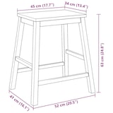 thumbnail of vidaXL Barstühle 2 Stk. Weiß Massivholz Gummibaum