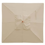 thumbnail of Cobertura de substituição para guarda-sol de madeira para restauração HWC-C57, cobertura de guarda-sol, quadrado 4x4m poliéster 3kg ~ creme