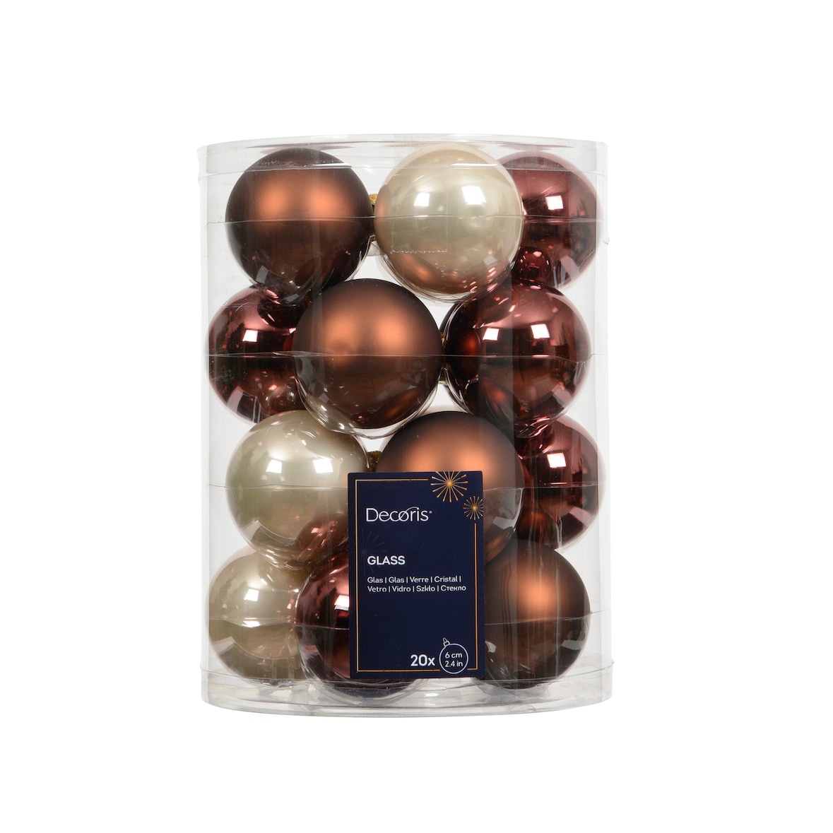 20 Weihnachtskugeln Glas 6cm matt & glänzend Christbaumkugeln Weihnachtsbaumkugeln Christbaumschmuck Weihnachtsbaumschmuck Weihnachten Braun Perle Mix