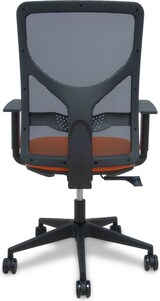 thumbnail of Silla Motilla malla negra asiento bali naranja brazo regulable ruedas 65mm