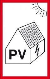 thumbnail of Aufkleber I Hinweisschild Photovoltaikanlage für Feuerwehr, Folie, selbstklebend, 200x100mm