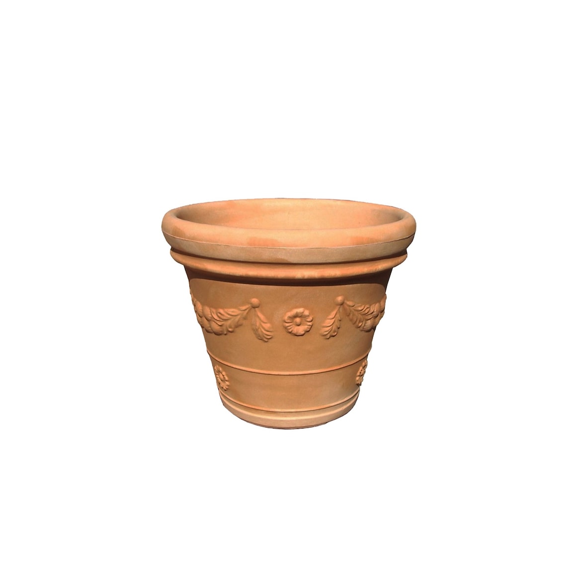 Vase festonné à double bord en terre cuite d'Impruneta - Dimensions : 40 x 40 cm