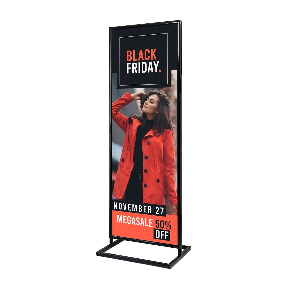 Exposiciónate Poster Display Decor Click 2xA1 Double Sided Zwart PDCL2xA1DC9005