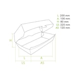 thumbnail of MONOUSO - Papieren Sandwich Container kraft 20x10x8cm (175 Stuks)