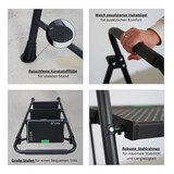 thumbnail of PROREGAL Profi-Trittleiter klappbar 3 geriffelte Stufen aus Kunststoff 106x48x70cm Traglast 150kg Stahl Schwarz Klapptritt Klappleiter Haushaltsleiter