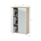 thumbnail of Dmora Armadio multiuso Plano, Mobile multiuso a 2 ante, Armadio portascarpe con 3 ripiani, Scarpiera moderna, 80x33h119 cm, Rovere e Bianco