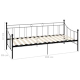 thumbnail of Cadre de lit de repos sans matelas noir métal 90x200 cm Modèle Xervioris