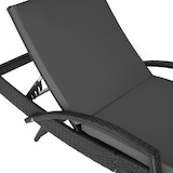 thumbnail of tectake Rattan Sonnenliege Océane Aluminium 5-fach verstellbar Polyrattan wetterfest Schwarz 190x71x34-74.5cm