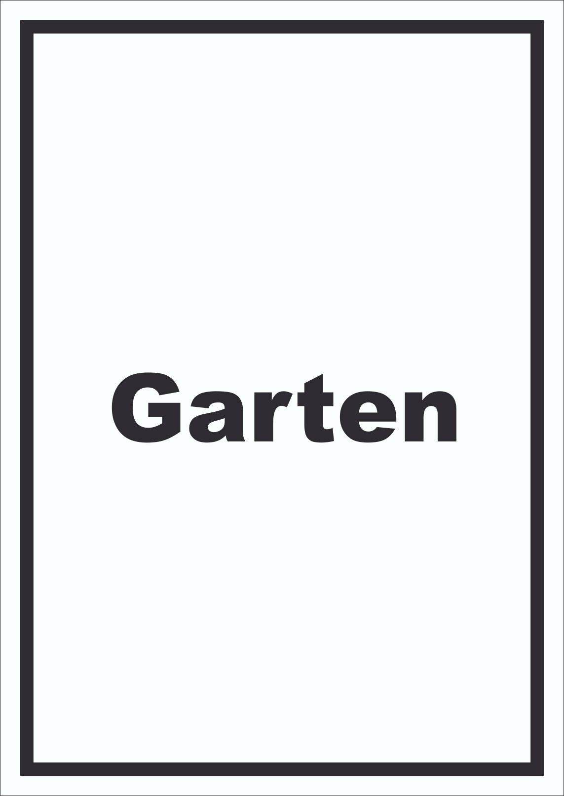 Garten Schild mit Text Blumen Rasen hochkant A4 (210x297mm)