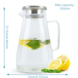 thumbnail of Intirilife Karaffe in KLAR - 1,5 Krug mit Henkel und Deckel hitzebeständig geeignet für heiße und kalte Getränke, Tee, Kaffee, Wasser uvm.