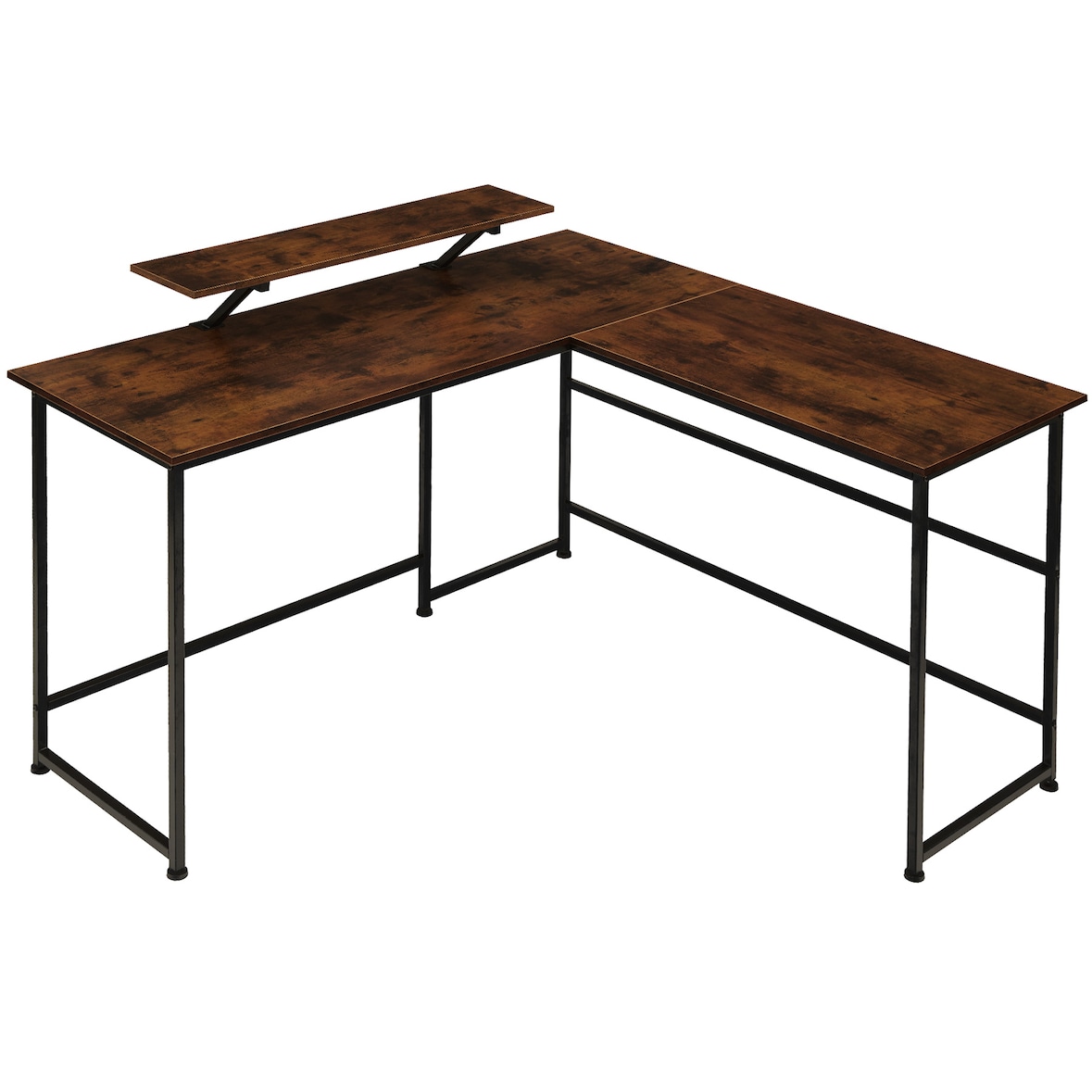 tectake Escritorio Melrose 140x130x76,5cm  Madera Industrial Oscura, Rústica