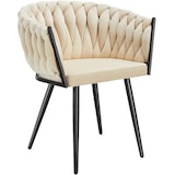 thumbnail of tectake Lot 6 chaises de salle à manger en velours design noué sables - 405532