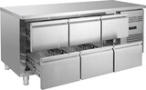 thumbnail of GastroHero Kühltisch Edelstahl GN 1/1 6 Schubladen Umluftkühlung -2 °C bis +8 °C 230 V Profi Gastronomie 1800x700x850 mm 417 L