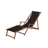 thumbnail of Liegestuhl schwarz Sonnenliege Fußteil Gartenliege Holz Deckchair Strandstuhl Gartenmöbel 10-305 F