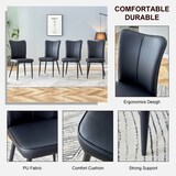 thumbnail of Essstuhl 2er Set Schwarz 89x45x44 cm mit PU Leder Bezug Rückenpolster und Metallbeinen, minimalistisches Design, komfortabel und stabil