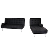 thumbnail of Schlafsofa HWC-K22, Couch Ecksofa Sofa, Liegefläche links/rechts Schlaffunktion 236cm ~ Kunstleder schwarz