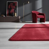 thumbnail of Teppich Wohnzimmer Einfarbig Pflegeleicht Waschbar Strapazierfähig Schlafzimmer OEKO-TEX Rund Rot 80x80 cm – ISAR von Kadima Design