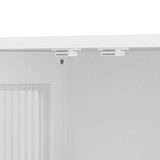 thumbnail of Wandschrank Bad Hängeschrank 88x26x83 cm Weiß mit 3 Türen Riffelglas Handtuchstange und offenem Fach, modernes minimalistisches Design