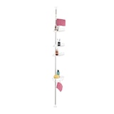 thumbnail of Relaxdays Duschregal Teleskop, H: 99–311 cm, ohne Bohren, zum Klemmen, für Ecke, 4 Duschablagen, Handtuchstange, weiß