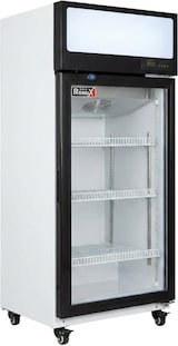 thumbnail of Romux® Glastürkühlschrank MA 100 Liter 1 Tür Belüftet | Professioneller Getränkekühlschrank mit Glastür & LED
