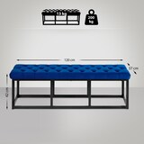thumbnail of Décoshop26 - Banco de cama de 120 cm de largo tapizado en terciopelo azul y metal negro 10_0003666