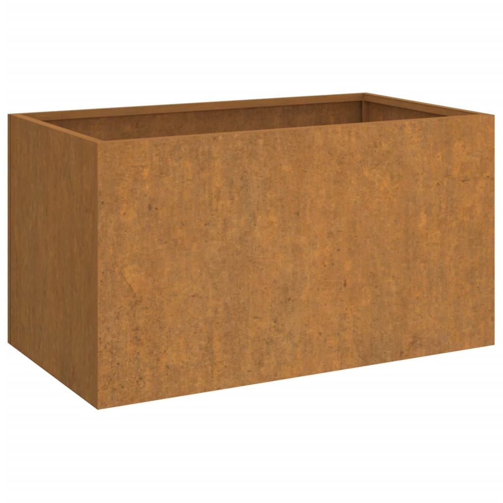 Helloshop26 - Jardinière bac lit surélevé plantes fleurs terrasse jardin 62 x 40 x 39 cm acier corten marron 02_0037755