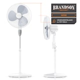 thumbnail of Brandson Standventilator mit 3 Leistungsstufen, 50 W Standlüfter leise, Ventilator höhenverstellbar, mobiler Lüfter, 30 Grad neigbar