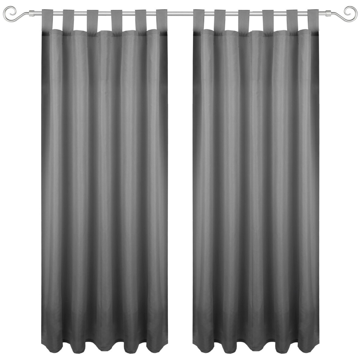 Dekoschal Ellen Schlaufen Blickdicht 2er Pack - 140x245 cm Anthrazit