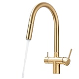 thumbnail of Jana | Grifo extensible de 3 vías premium oro mate | Grifo de osmosis acero inoxidable cocina |monomando 360 grados | filtro 3 conexiones arco alto