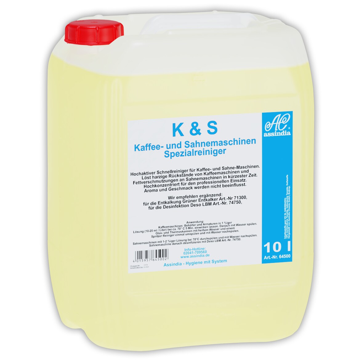 Assindia K&S Kaffee- & Sahnem.-Rein. Flüssig 10l