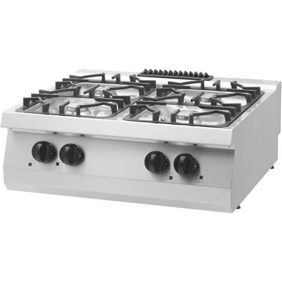 Heavy Duty Piano Cottura - 4 Fuochi - Unità Doppia - Profondità 70cm - Gas
