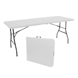 thumbnail of Conjunto Plegable Mesa con 2 Bancos de 180cm Catering Blanco 7house