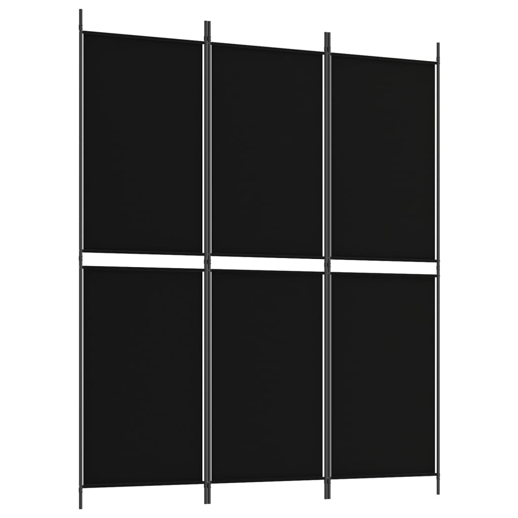 vidaXL Kamerscherm met 3 panelen 150x180 cm stof zwart