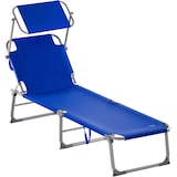thumbnail of CASARIA® Sonnenliege mit Dach Klappbar Gartenliege Wetterfest Liegestuhl Blau
