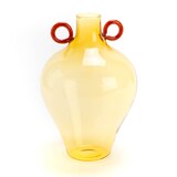 thumbnail of Vase Amphore ambre anse rouge -  Jaune Rond Verre Amadeus 16.00x16.00 cm